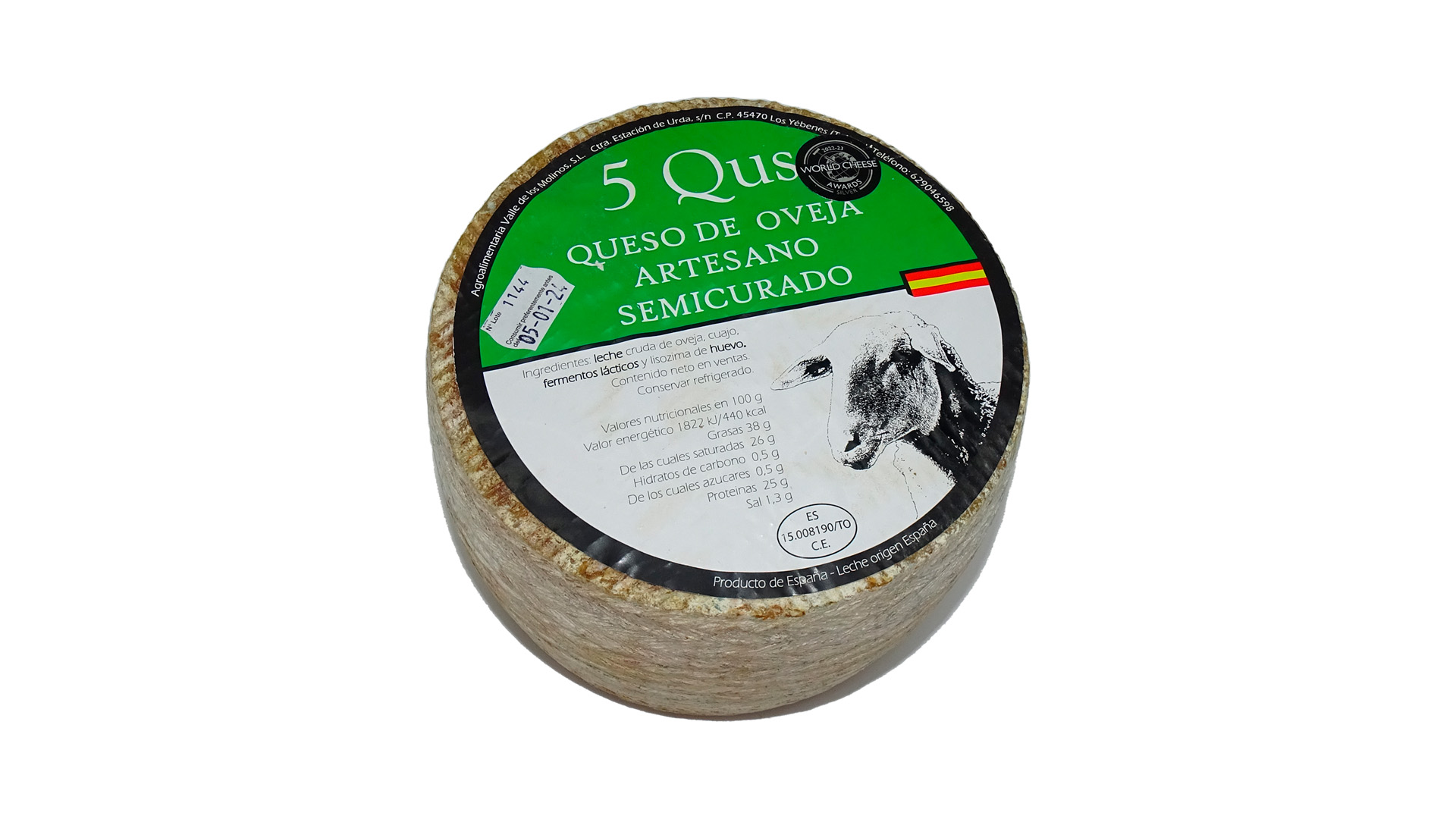 Queso semicurado con leche cruda